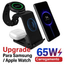 Carregador 3 em 1, sem fio para Celular, Fone de ouvido, Smartwatch